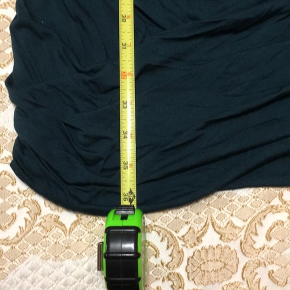 NWT !  APT 9 DARK GREEN SHIRRED MIDI DRESS - Picture 6 of 11